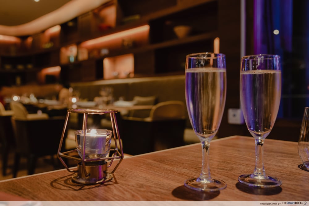 Bubbly prosecco at Opus Bar and Grill