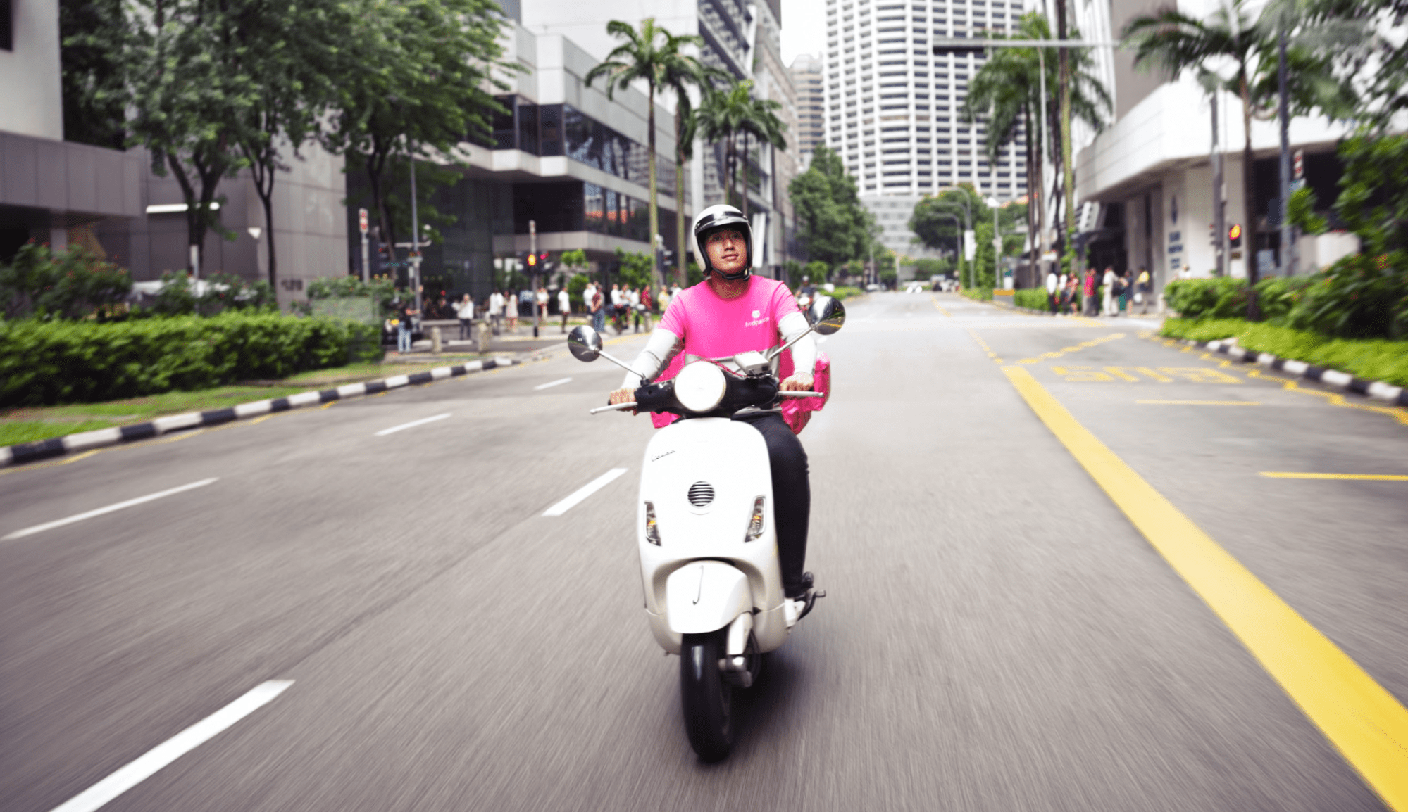 pandago delivery driver on motorbike