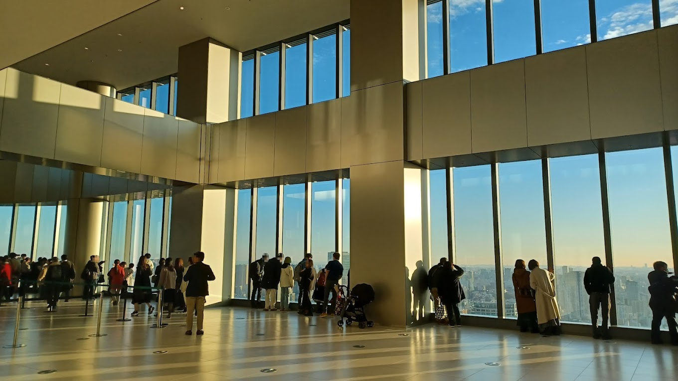 observation decks on tokyo Azabudai Hills Sky Lobby interior