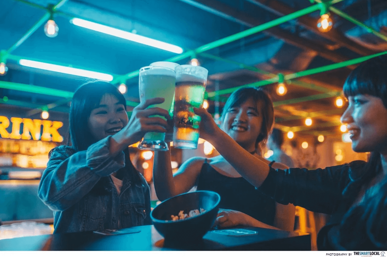 Drinking alcohol with friends 