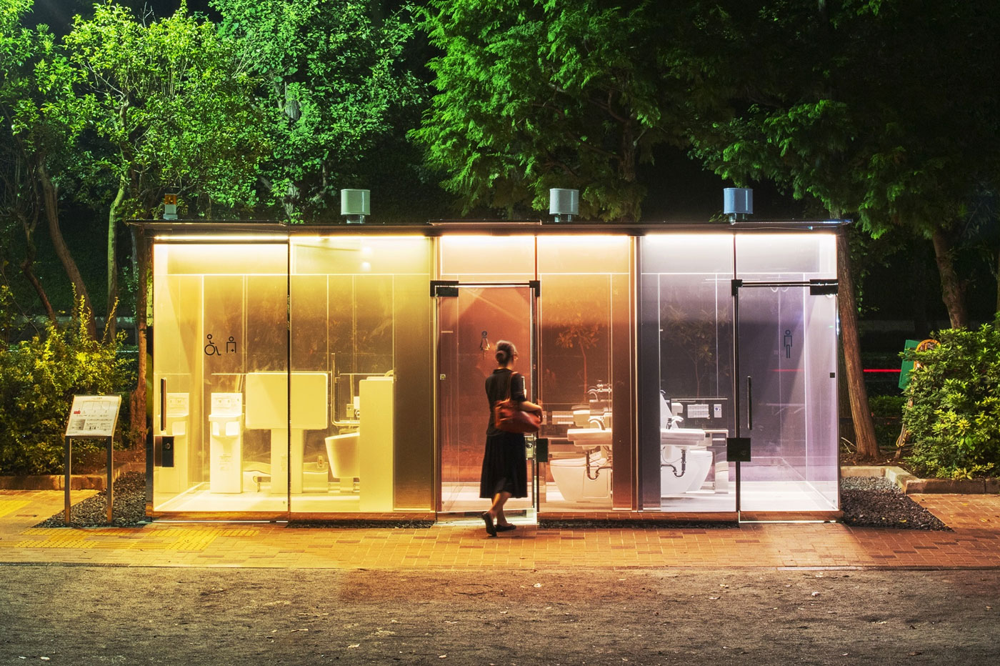 shigeru ban glass toilets -coolest toilets in tokyo