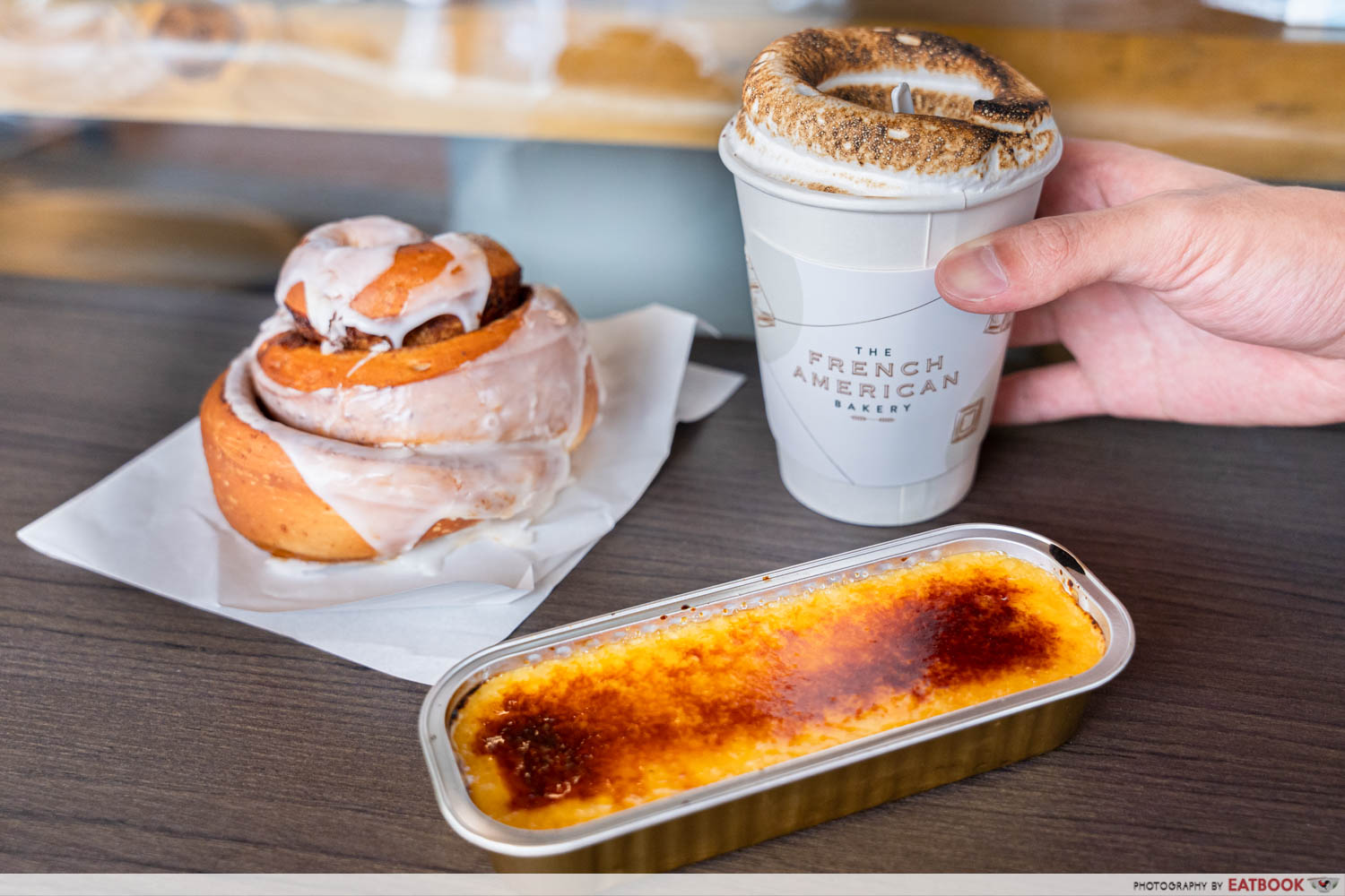 Pastries and drinks from The French American Bakery in Haji Lane